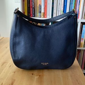 Kate Spade hobo bag. Navy blue leather, great condition, worn once.